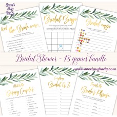 Greenery Bridal shower games bundle,Levaes Bridal Showr games bundle,(78bs) Greenery Bridal shower games bundle,Levaes Bridal Showr games bundle,(78bs)